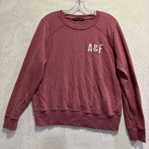 Abercrombie & Fitch A&F Women's Pink Crew Neck Soft Terry Sweatshirt Size Large
